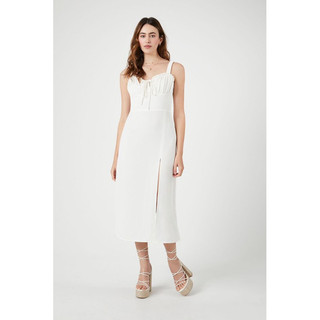Đầm midi xẻ tà cổ tim cao cấp - Ruffle-Trim Sweetheart Midi Dress