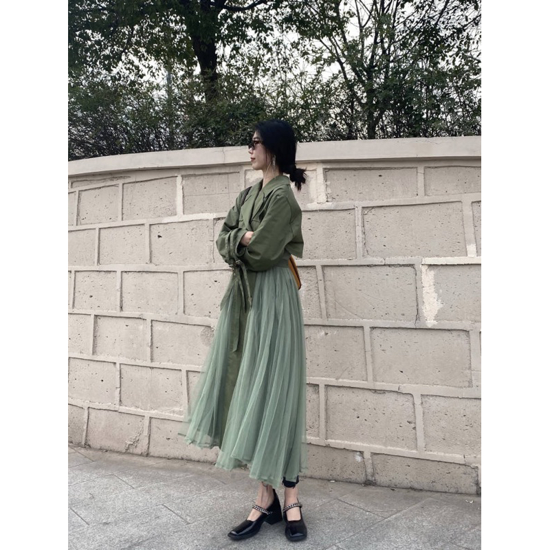 Giày oxford nữ quai xích độn đế 5cm da PU trơn mũi vuông phong cách thanh lịch đi chơi đi học