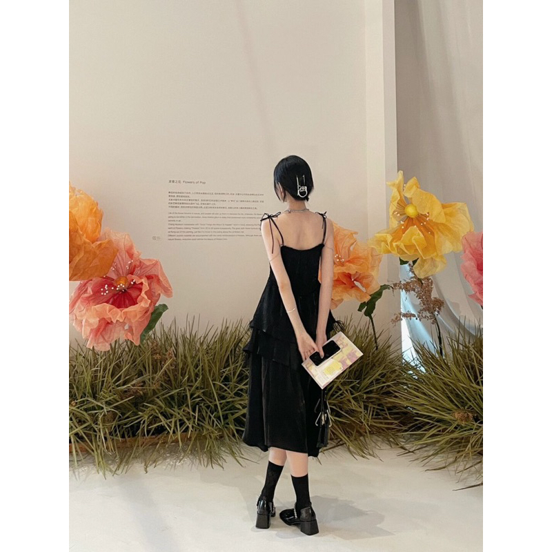 Giày oxford nữ quai xích độn đế 5cm da PU trơn mũi vuông phong cách thanh lịch đi chơi đi học