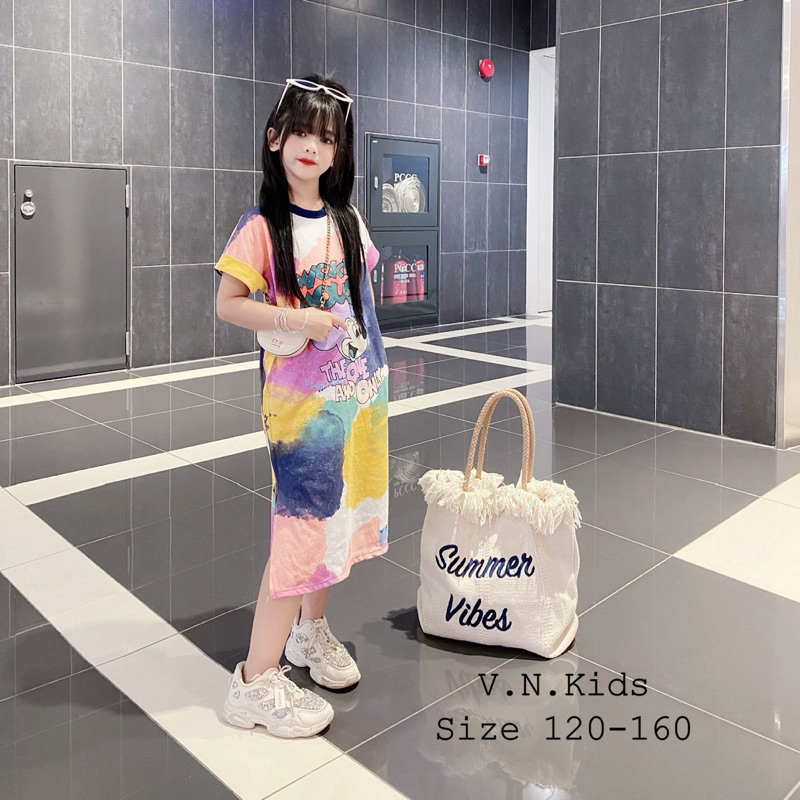 Váy loang mickey cho Bé đón hè mát lịm size đại 18kg-43kg