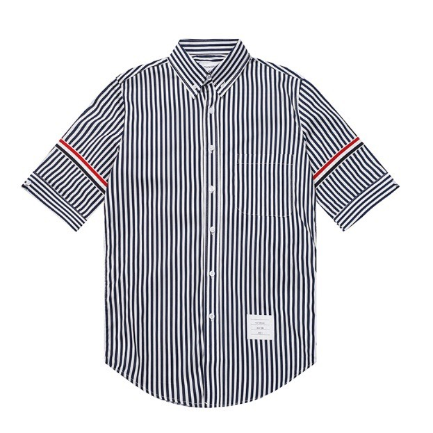 Áo Sơ Mi Thom Kẻ Sọc Ngắn Tay Vải Cotton Lụa Cao Cấp