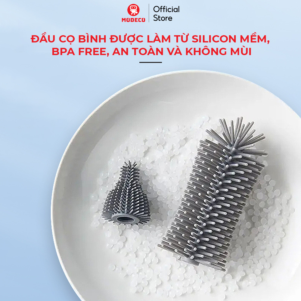 Bộ Cọ Rửa Bình Sữa 6 in 1 Cho Bé Bằng Chất Liệu Silicon Cao Cấp Modeco - An toàn,  Tiện Lợi Mang Đi Theo Du Lịch