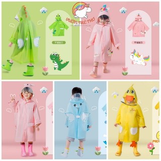 Sẵn - Set áo mưa và ủng đi mưa cho bé nổi bật cùng ủng thú 3D