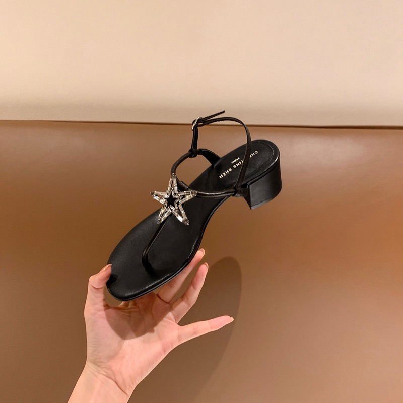 Sandal Cao Gót Xỏ Ngón Sao Đá Quảng Châu 2 Màu