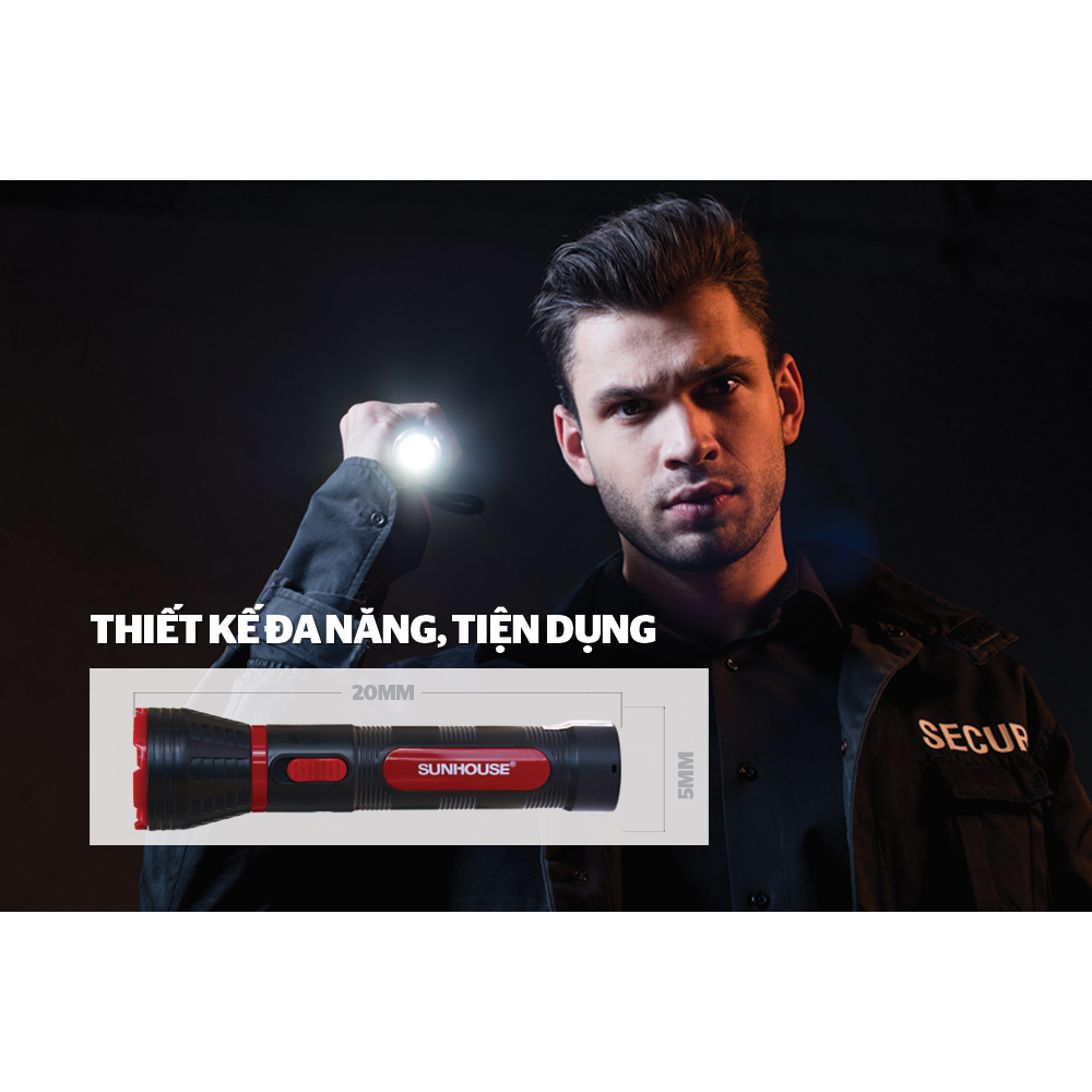 Đèn pin cầm tay siêu sáng SUNHOUSE cỡ lớn SHE-4111