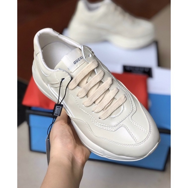 Giày gucci trơn rhyton, giày thể thao gucci môi hàng cao cấp sang trọng, đầy đủ phụ kiện, full size full pk