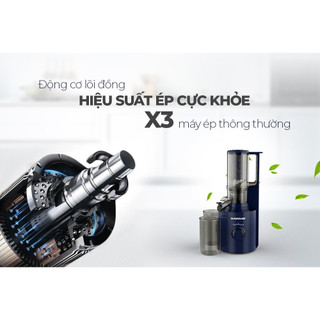 Máy ép chậm Sunhouse SHD5512 - Công suất lớn 250W, Dung tích 600ml - Tự ngắt khi quá nhiệt -Động cơ lõi đồng,