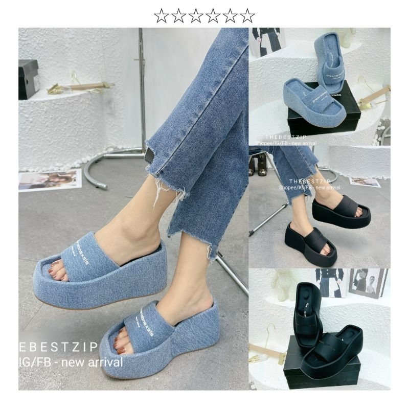 (𝐈𝐧𝐛𝐨𝐱 𝐜𝐡𝐞𝐜𝐤 𝐬𝐢𝐳𝐞 𝐭𝐫𝐜) Dép lê Ale.x.wang đế cao 8.5cm sẵn 2 màu nhập nguyên hộp cao cấp | Hàng loại 1