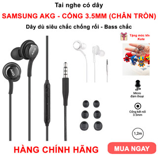 [Tặng móc khóa] Tai nghe Samsung AKG dây dù chống rối cổng chân tròn 3.5mm - Hàng chính hãng