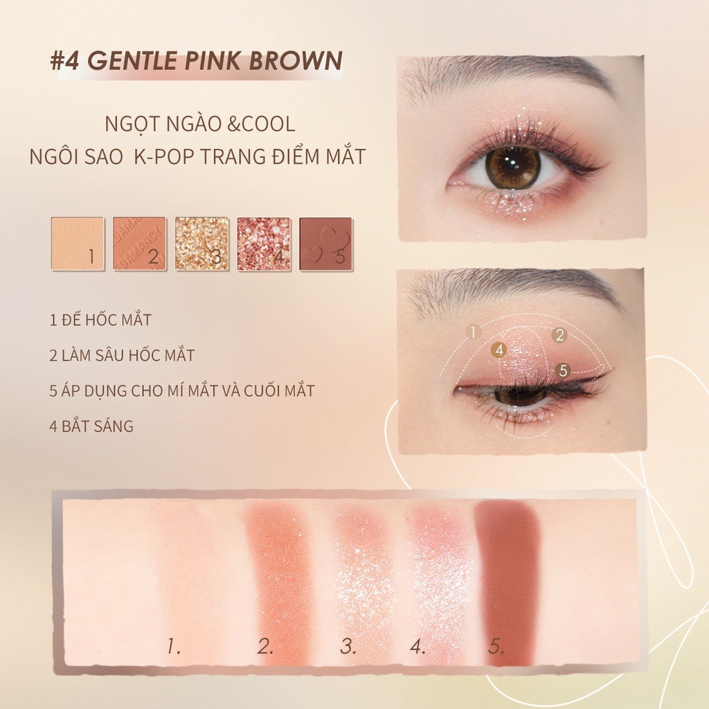 Bảng phấn mắt 5 màu Focallure bền màu 5g