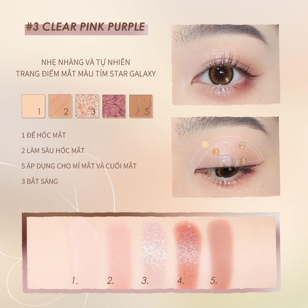 Bảng phấn mắt 5 màu Focallure bền màu 5g