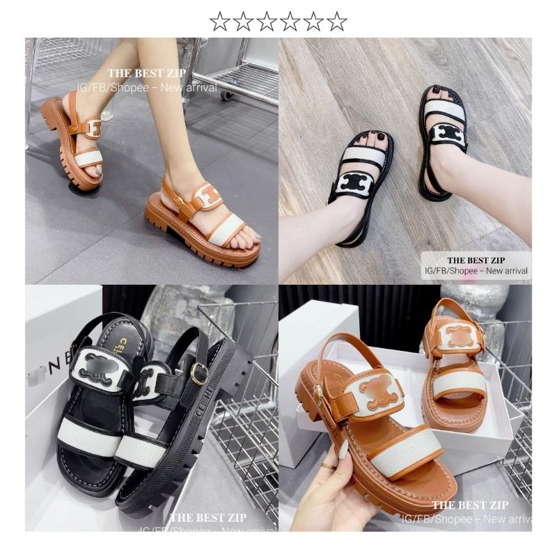 (𝐈𝐧𝐛𝐨𝐱 𝐜𝐡𝐞𝐜𝐤 𝐬𝐢𝐳𝐞 𝐭𝐫𝐜) Sandal Cel.ine bản 2023 sẵn 2 màu hàng cao cấp fullbox | Hàng loại 1