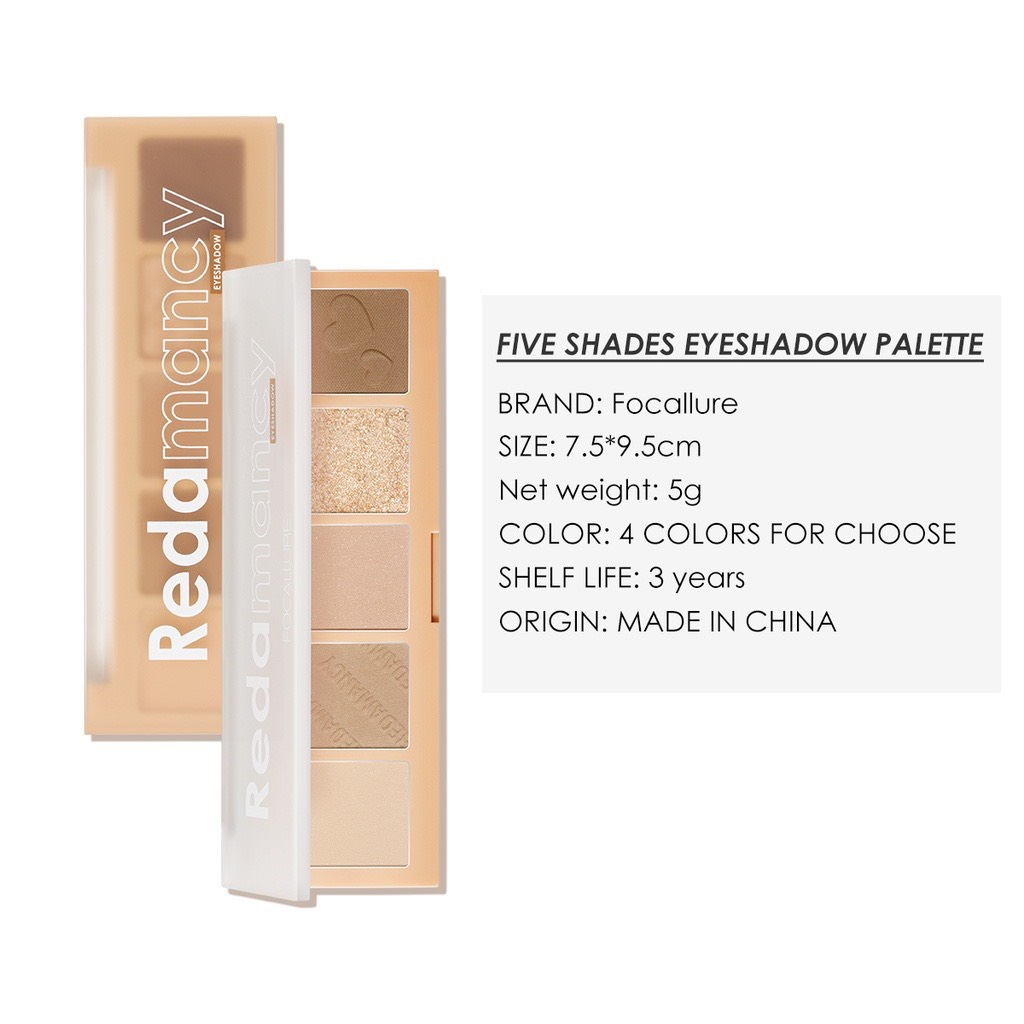 Bảng phấn mắt 5 màu Focallure bền màu 5g