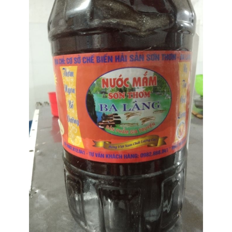 5 lít nước mắm sơn thơm ba làng, nước mắm rút rỏ cá cơm đặc biệt