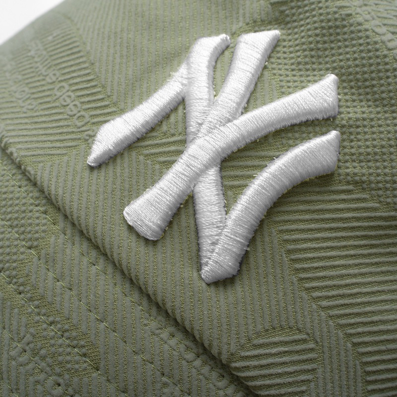 Mũ bucket logo NY MLB  cao cấp, nón bucket Classic xanh rêu vành tròn cụp kaki form unisex