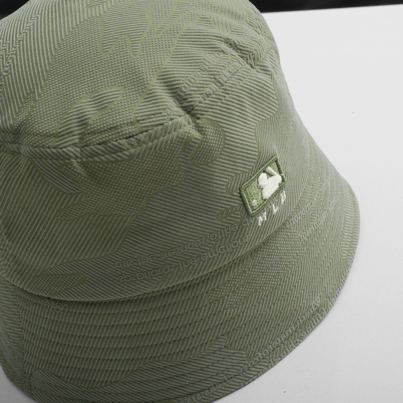 Mũ bucket logo NY MLB  cao cấp, nón bucket Classic xanh rêu vành tròn cụp kaki form unisex