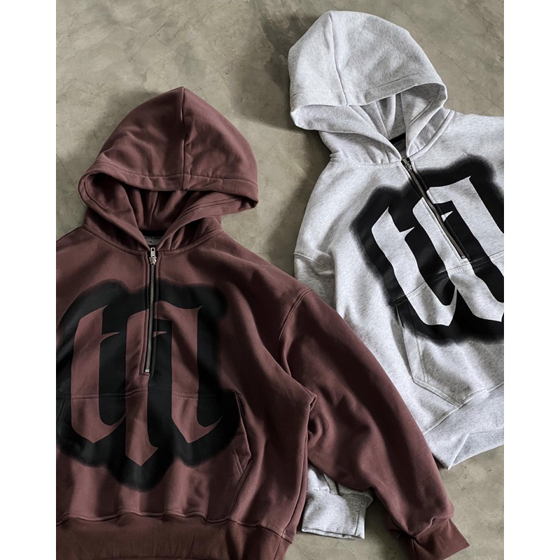 ÁO NỈ UNISEX THEFLUSH BLUR HALF ZIP HOODIE
