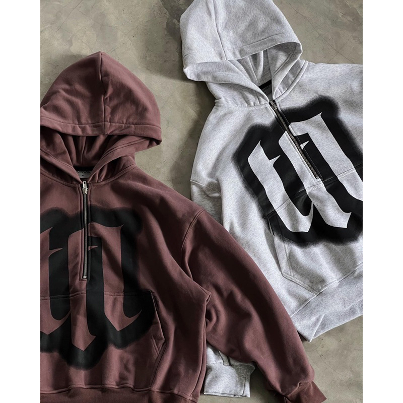 ÁO NỈ UNISEX THEFLUSH BLUR HALF ZIP HOODIE