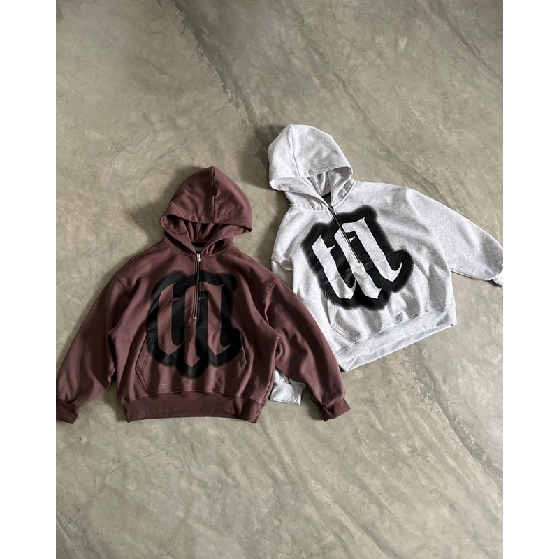 ÁO NỈ UNISEX THEFLUSH BLUR HALF ZIP HOODIE