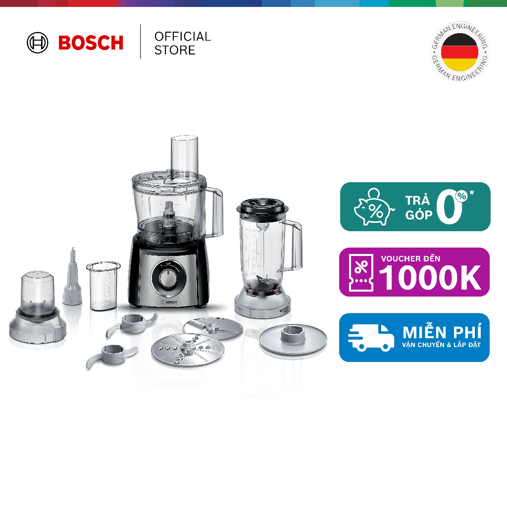Máy xay đa năng Bosch MCM3501M 800W 50 chức năng  - Hàng chính hãng