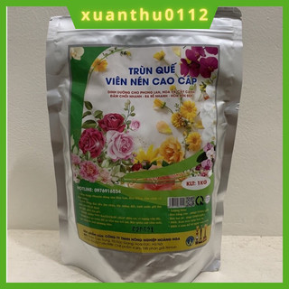 Phân trùn quế viên nén 1kg tan chậm cao cấp, phân bón chuyên dùng cho hoa lan, cây cảnh, bon sai, rau màu.