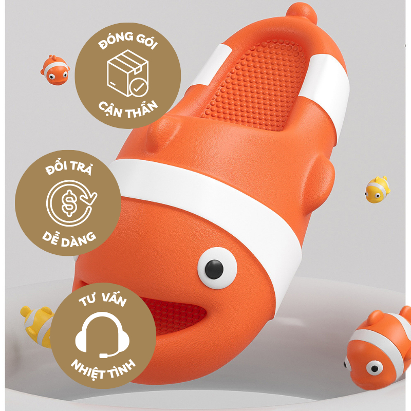 Dép bánh mì nữ cá hề nemo cho người lớn siêu nhẹ chống trơn trượt   3Fashion - 3268
