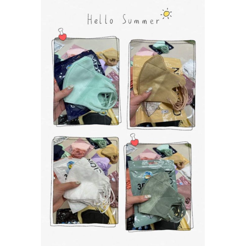 Khẩu Trang 3D Thái Lan Màu Trendy, Không Xù Lông,Mang Êm Tai