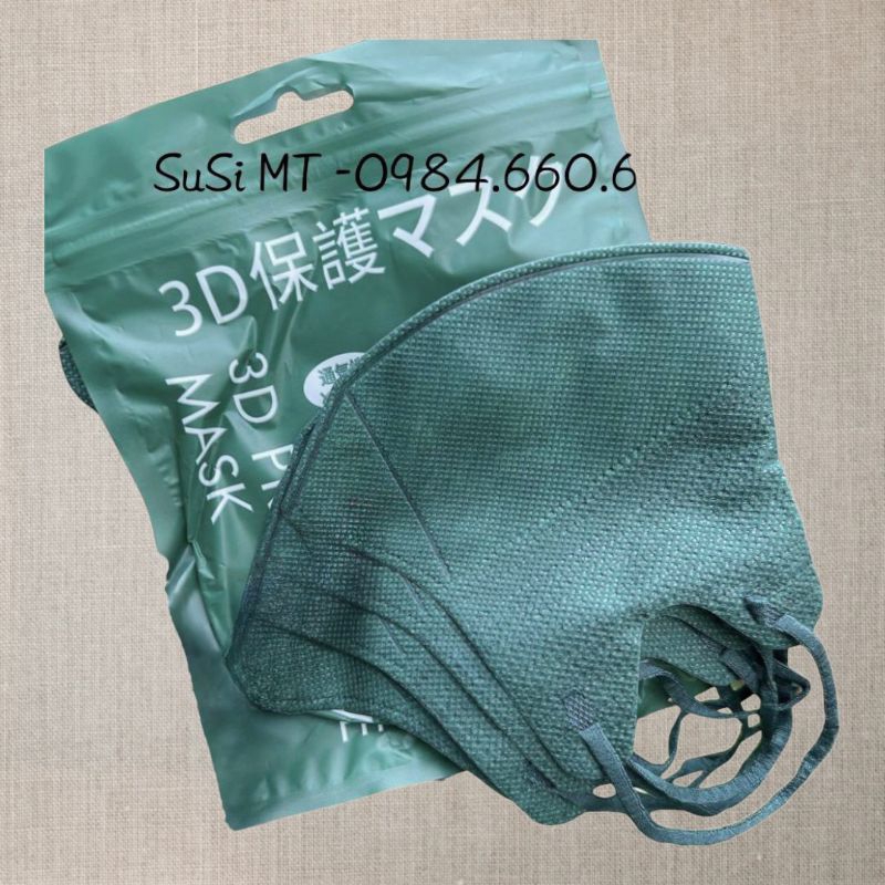 Khẩu Trang 3D Thái Lan Màu Trendy, Không Xù Lông,Mang Êm Tai