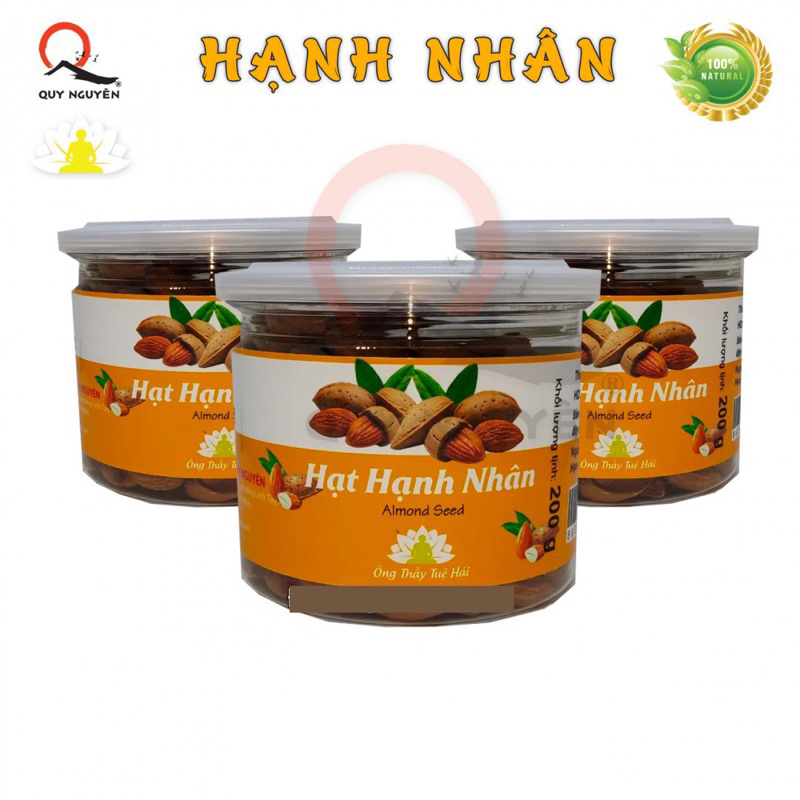 Hạt hạnh nhân (LOẠI NGON) hữu cơ Quy Nguyên Thầy Tuệ Hải 200gram