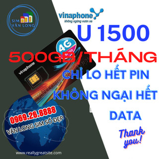 Sim vina 4g u1500 miễn phí data 500gb tháng , trọn gói 1 năm không nạp tiền