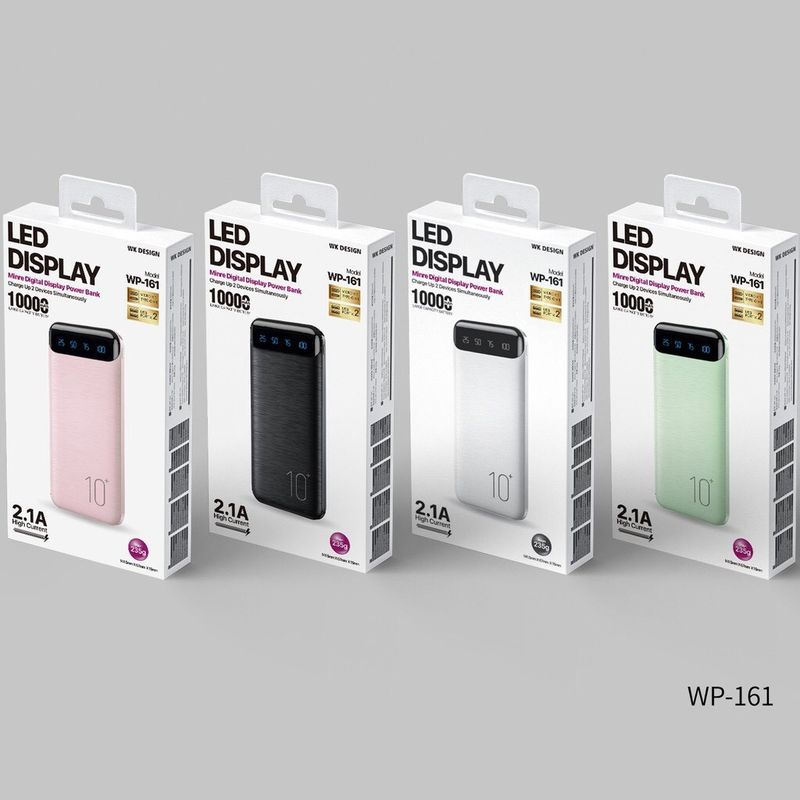 Sạc Dự Phòng Tích Hợp Màn Hình LED Dung Lượng 10000mAh Bền Đẹp WP-161 Bảo Hành 12 Tháng