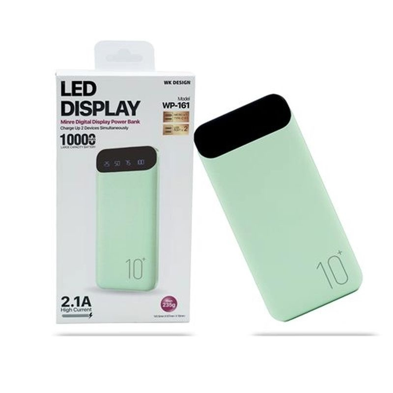 Sạc Dự Phòng Tích Hợp Màn Hình LED Dung Lượng 10000mAh Bền Đẹp WP-161 Bảo Hành 12 Tháng