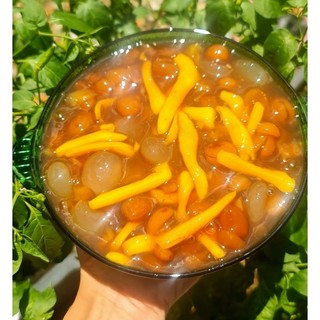Me hạt dẻo rim đác (mít) cốt cái đậm đặc (hũ 550g), tặng kèm mứt chùm rụôt