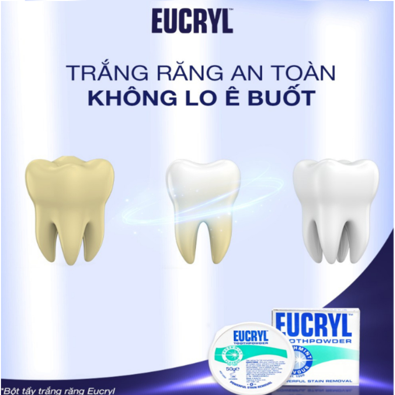 Bột Tẩy Trắng Răng Eucryl Toothpowder Powerful Stain Removal 50g