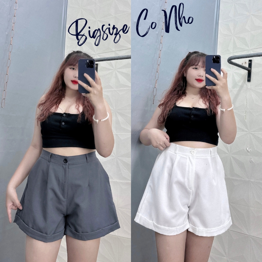 Quần đùi bigsize nữ lên line đai cao lưng chun co giãn dành cho nàng mũm mĩm 58-95kg Q28