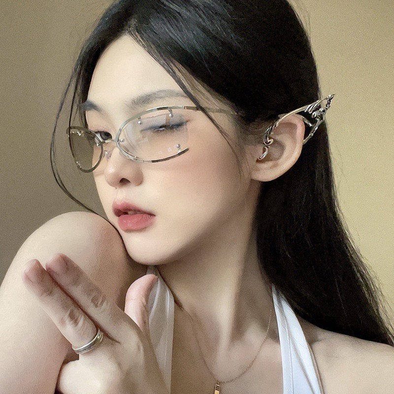 Mắt Kính Nữ Thời Trang Form Oval Mắt Mèo Phong Cách Thời Trang Y2k