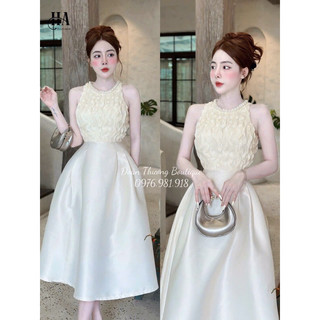 VÁY XOÈ CỔ YẾM PHA REN