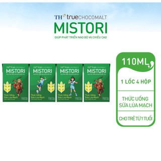 Lốc 4 hộp thức uống Sữa lúa mạch TH True Chocomalt Mistori 110ml