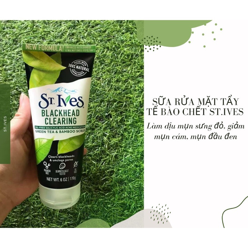 Sữa rửa mặt tẩy tế bào chết St.Ives trà xanh 170g của Mỹ
