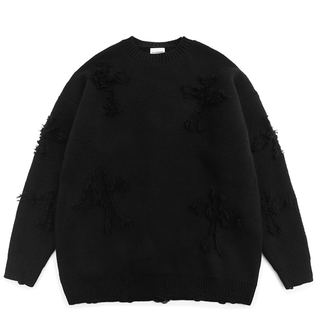 Áo sweater nam nữ cổ tròn rách hình chữ thập sweater len nam nữ unisex xé thánh giá form rộng thời trang hàn quốc 3494