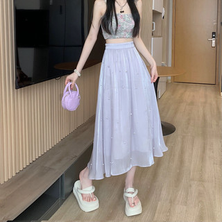 Chân váy lụa đính ngọc hàng QC