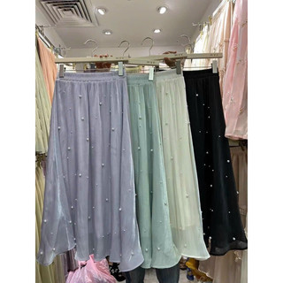 Chân váy lụa đính ngọc hàng QC