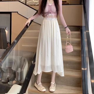 Chân váy lụa đính ngọc hàng QC