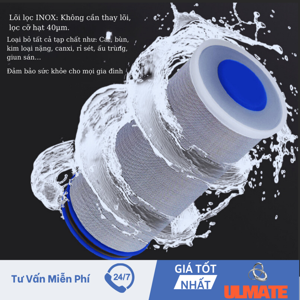 Bộ lọc cặn bình nóng lạnh, vòi hoa sen, máy giặt, vòi nước nhà bếp
