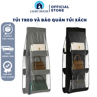 Túi Treo Bảo Quản Túi Xách 6 Ngăn, Túi Treo Giỏ Xách Chống Bụi, Có Móc Treo Xoay 360 Độ