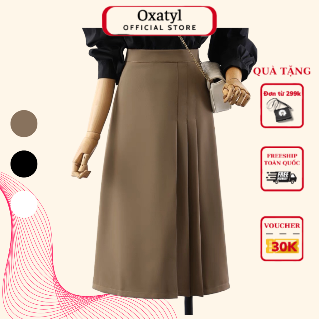 Chân váy chữ A 3 ly eo Oxatyl CV90 phong cách thời trang công sở 2023