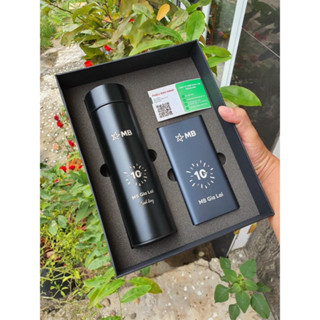 Combo quà tặng Pin Sạc Dự Phòng Xiaomi 10000mAh Gen 3 18W + bình giữ nhiệt  - in khắc tên, logo