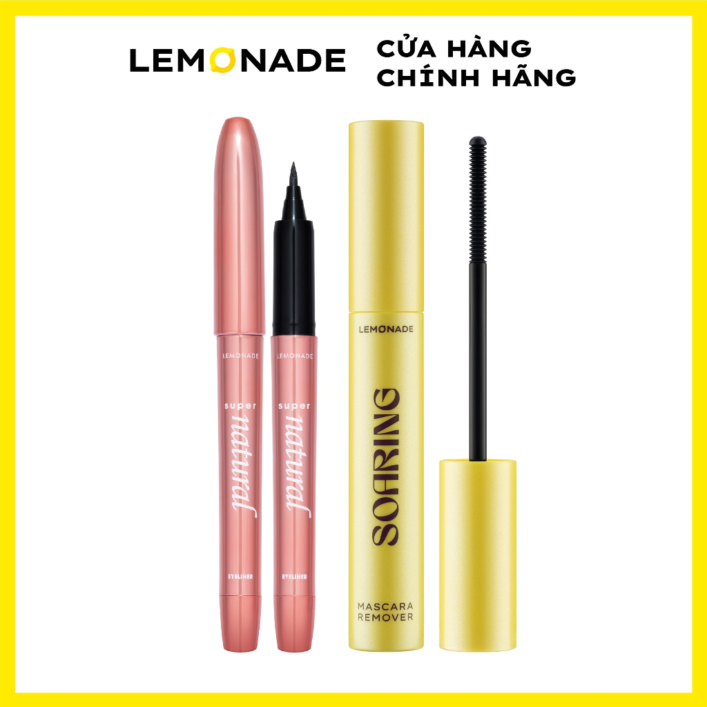 Combo Lemonade Bút kẻ mắt Supernatural Eyeliner 1g và Tẩy trang mi sạch dịu không cay mắt Remover 6ml