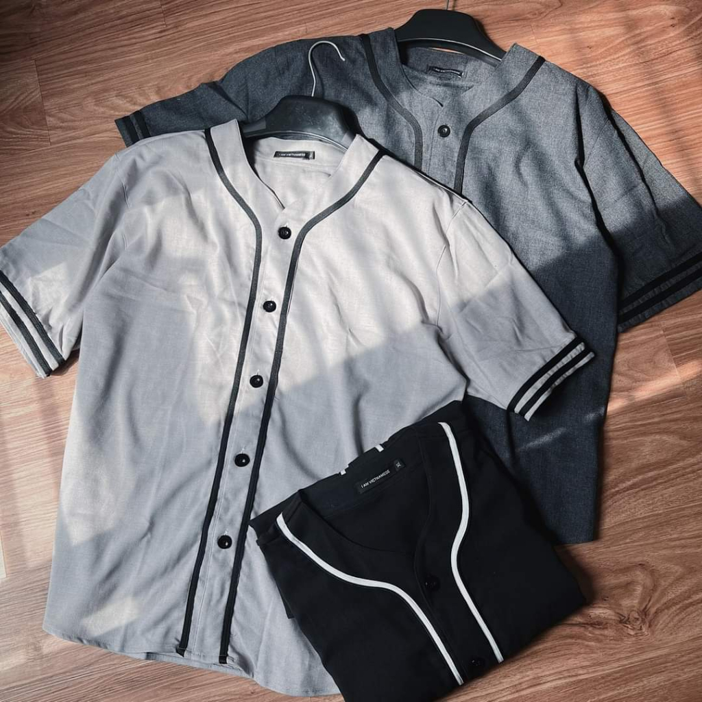 Áo thun vải cotton phong cách bóng chày thời trang