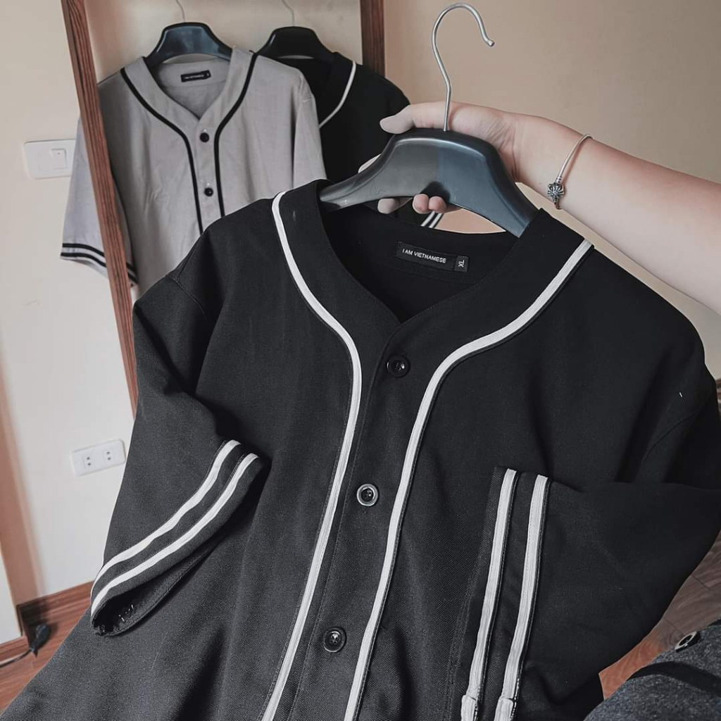 Áo thun vải cotton phong cách bóng chày thời trang